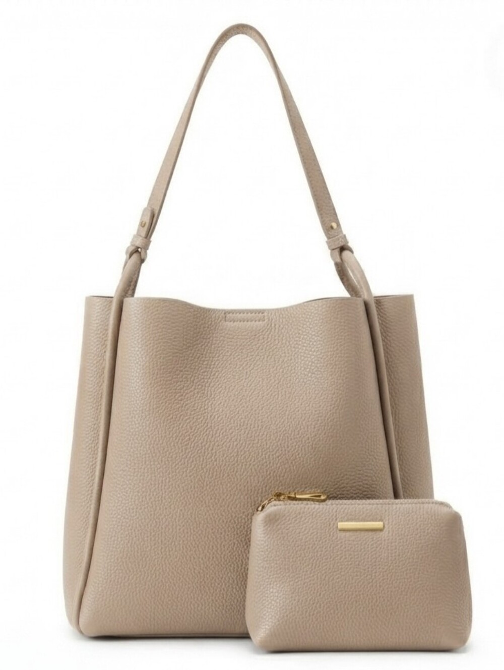 🔹 Antik Kraft Indie Bucket Bag Taupe Pebbled